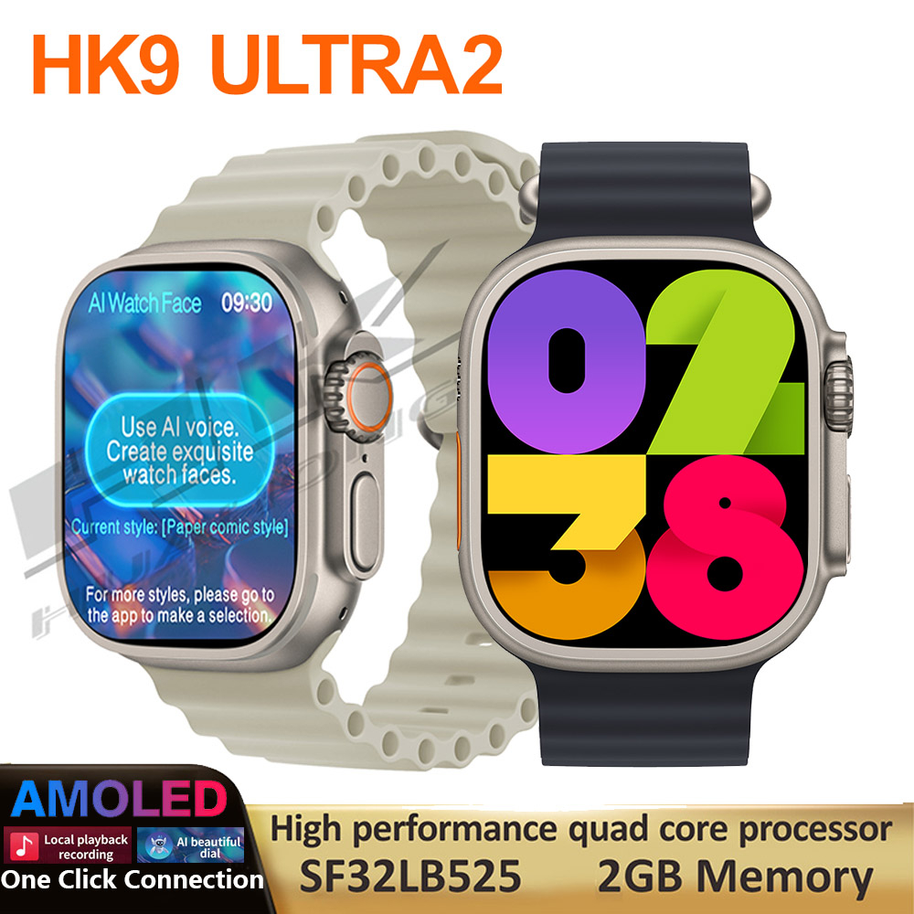 Original HK9 Ultra 2 AMOLED Smart Watch ChatGPT NFC 49mm Dynamic Island Ai Watch Face Local Music Smartwatch for Android IOS 2023