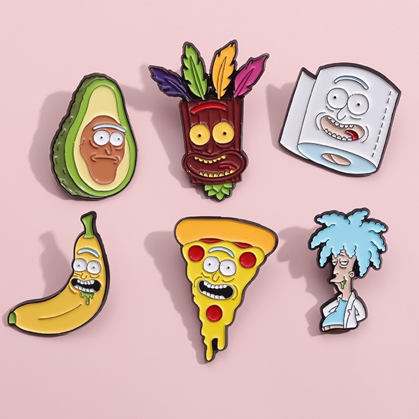 Cartoon Comedy Adventure Enamel Pin Brooches Anime Rick Brooch Lapel Badges Backpack Jewelry Decoration Gifts for Friends Kids