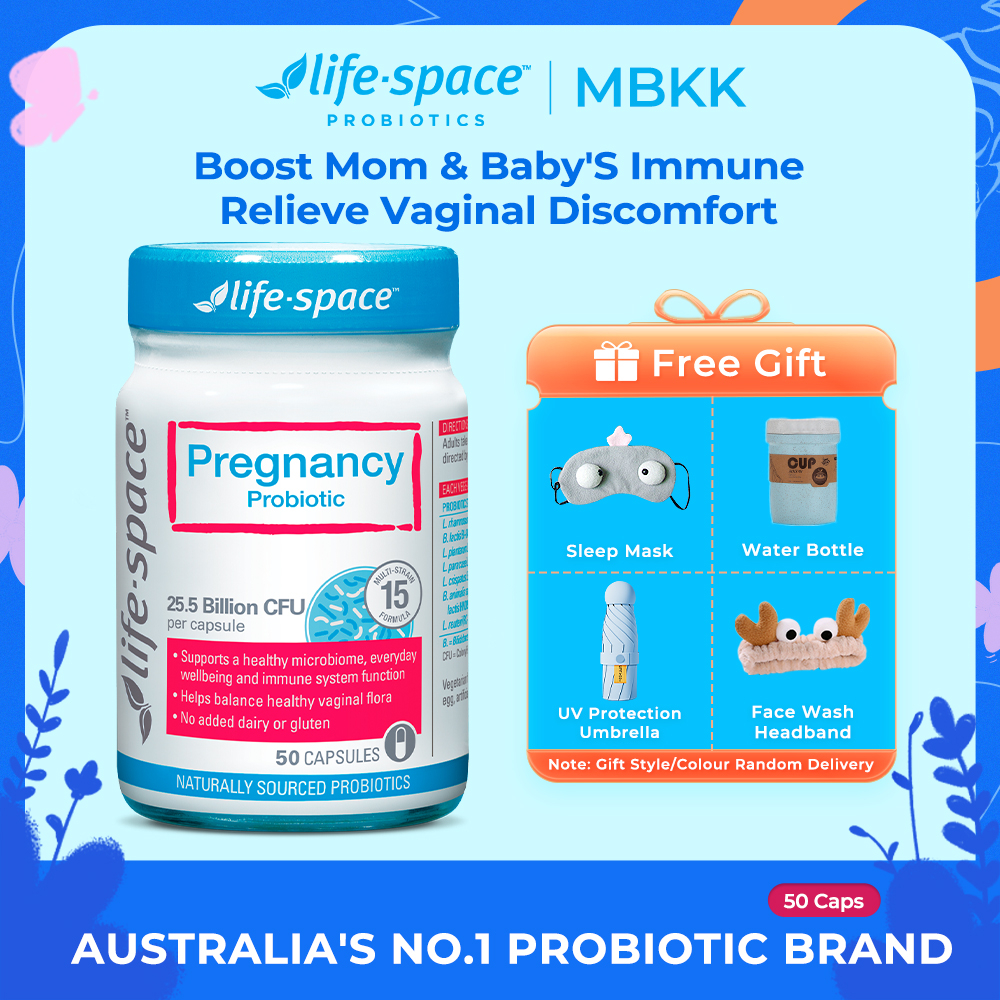 【Free Gift】 Life Space Pregnancy Probiotics 50s Women's Probiotic Supplement During Pregnancy Enhance Immunity of Baby & Reduce Chances Of Eczema LifeSpace 怀孕孕期益生菌补充剂 Suplemen probiotik untuk Ibu Hamil Meningkatkan Imuniti, Mengurangkan Ekzema