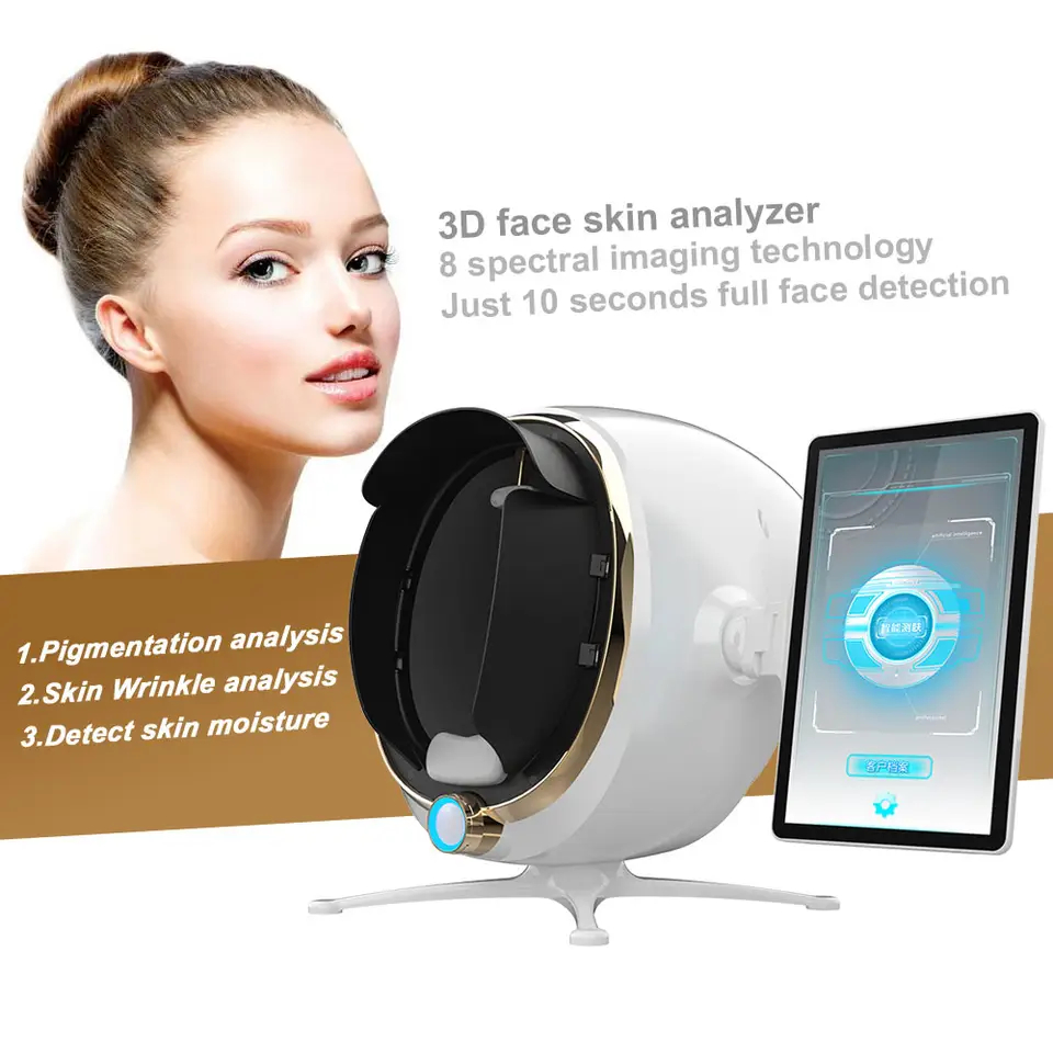 New Portable 3d AI Wood Lamp Skin Detector Tester Analyzer Reveal Facial Scanner Face Camera Visia Skin Analysis Machine