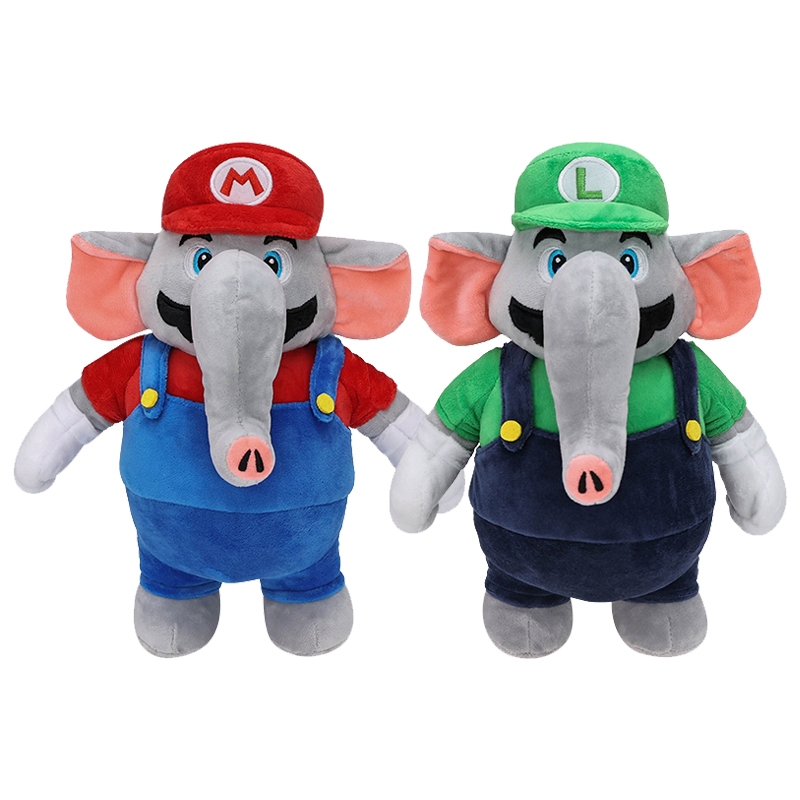 27cm High Quality Japan Game Super Mario Bros. Mario Luigi Cosplay Elephant Plush Toys Doll Animal Soft Stuffed Children Christmas Gifts