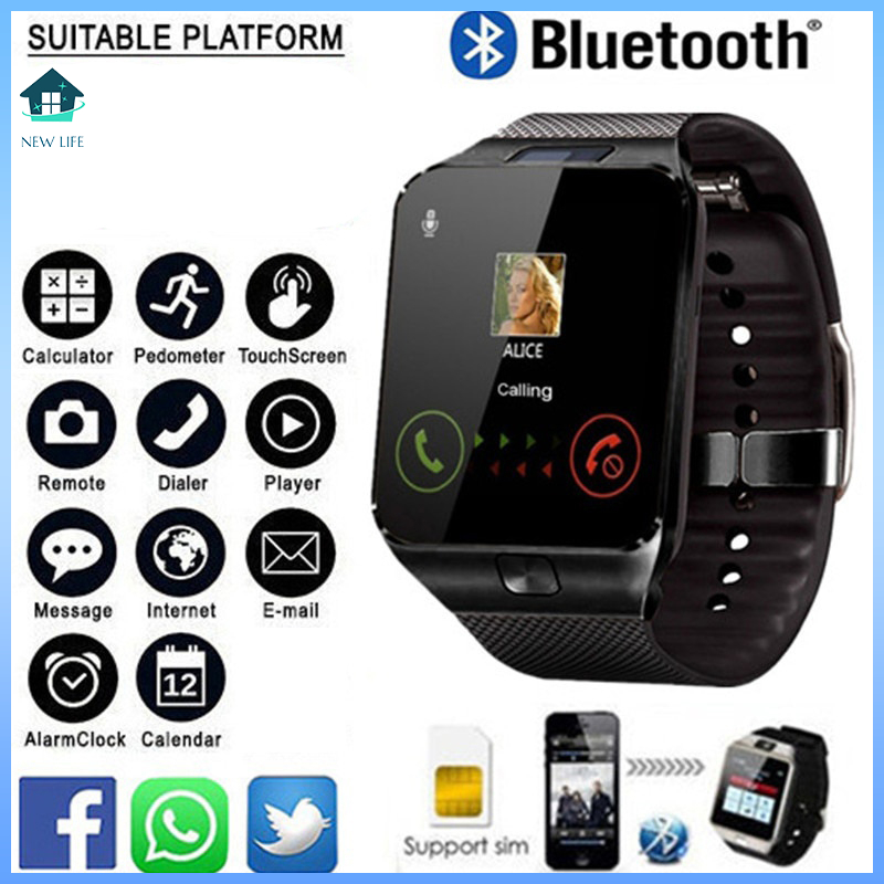 DZ09 Professional Smart Watch 2G Signal TF Camera Waterproof Watch GSM Mobile Phone Large Capacity Suitable for Android IOS