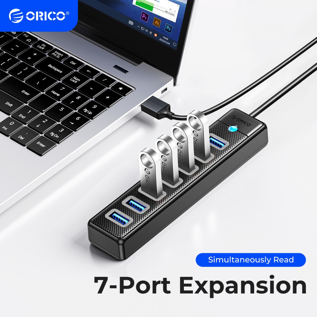 ORICO 7-Port HUBs High Speed USB 3.0 Multi HUB Splitter Expansion Computer Charging Devices(PW7U)