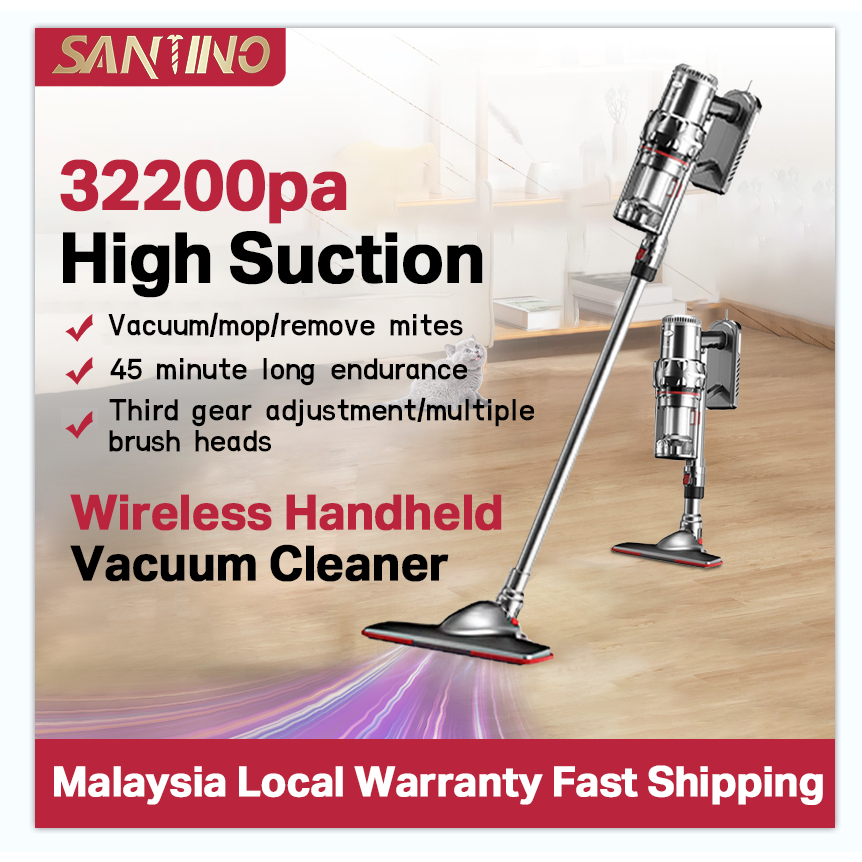 【Malay Spot】Wireless Vacuum Cleaner, Carpet, Household Mop, Medium Size, Large Suction, Brushless Motor, Powerful Wireless Handheld Car Vacuum Cleaner