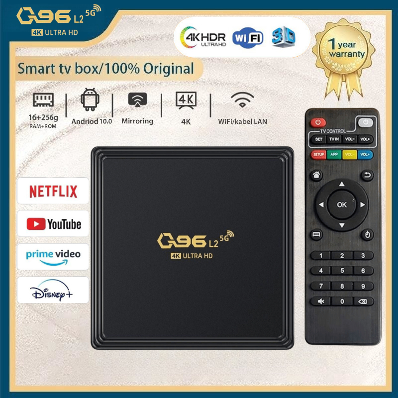 Q96 L2 Smart TV Box Android 10 Android S905L2 Quad Core 2.4G/5G Dual WIFI 4K Ultra HD STB Bluetooth 4.0 H.265 Media Player Home Theater