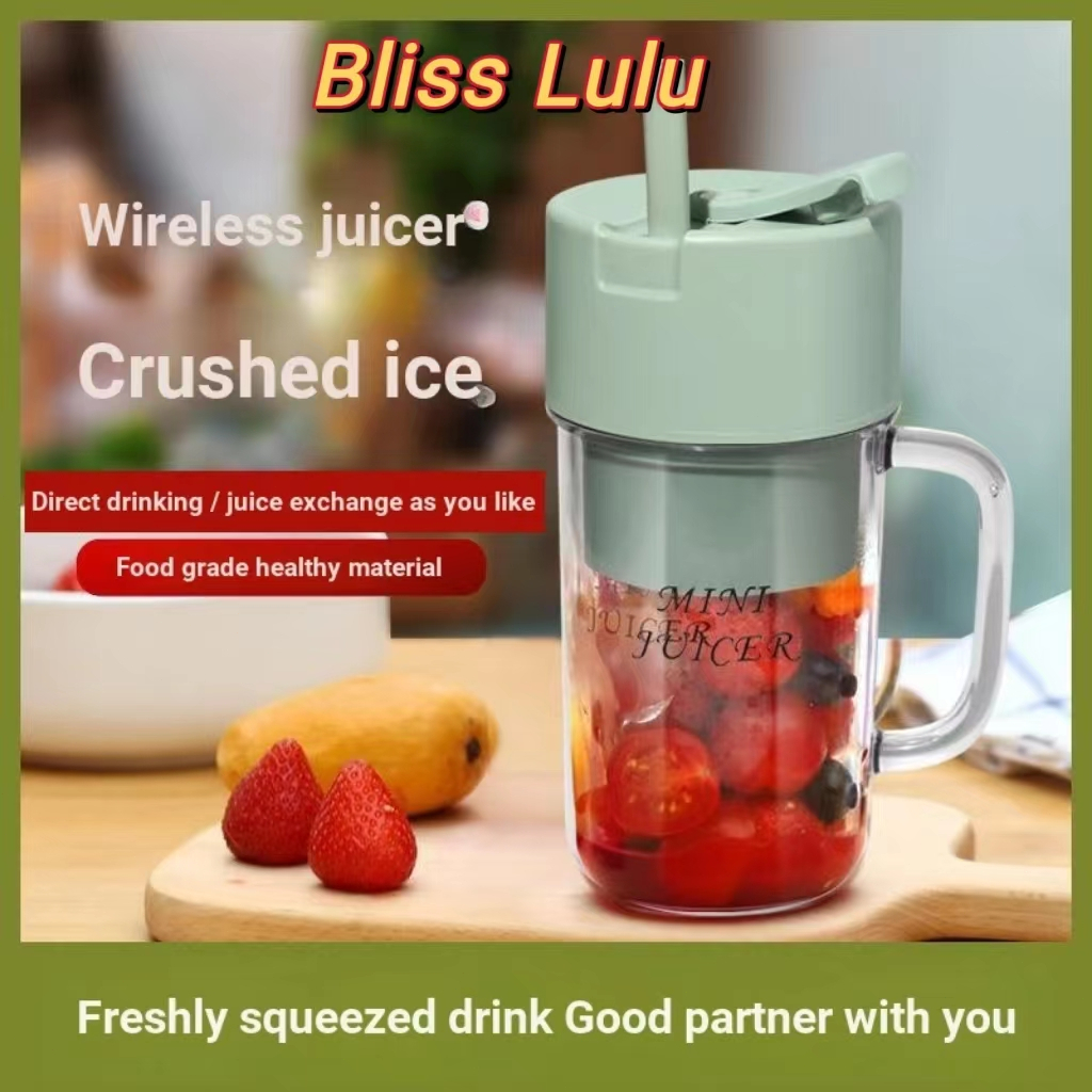 [Available in stock in Malaysia]Juice vegetable smoothie Milkshake Mini juice glass Portable straw Electric juice blender for home use