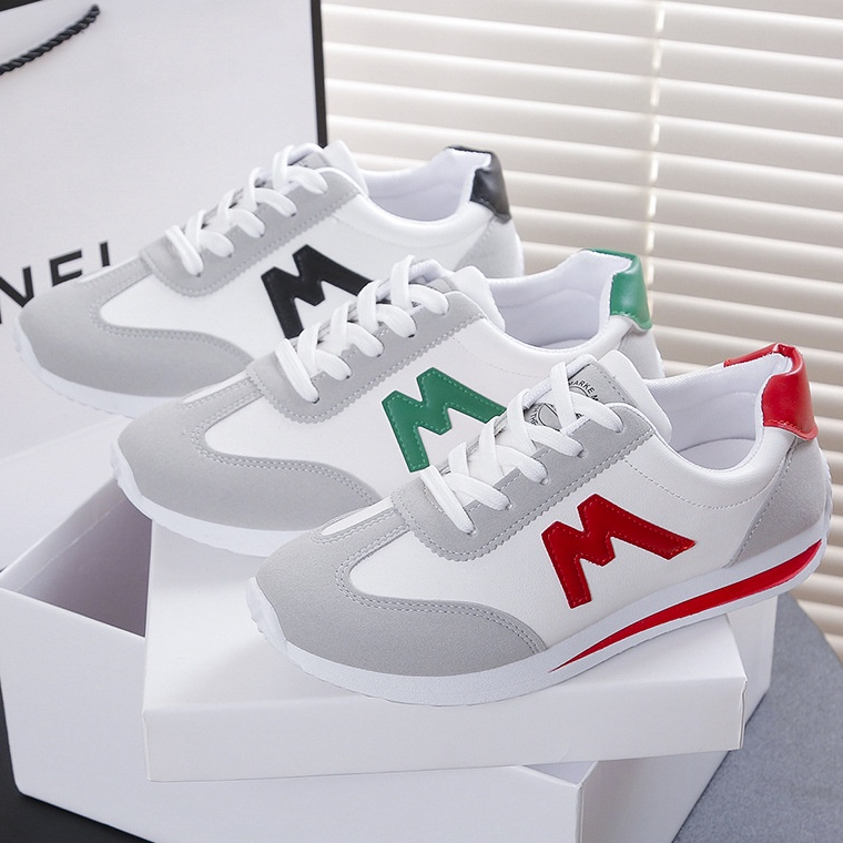 Ready Stock 2023 New Style White Shoes Women Fashion All-Match Flat Casual Sports Running Women's Shoes