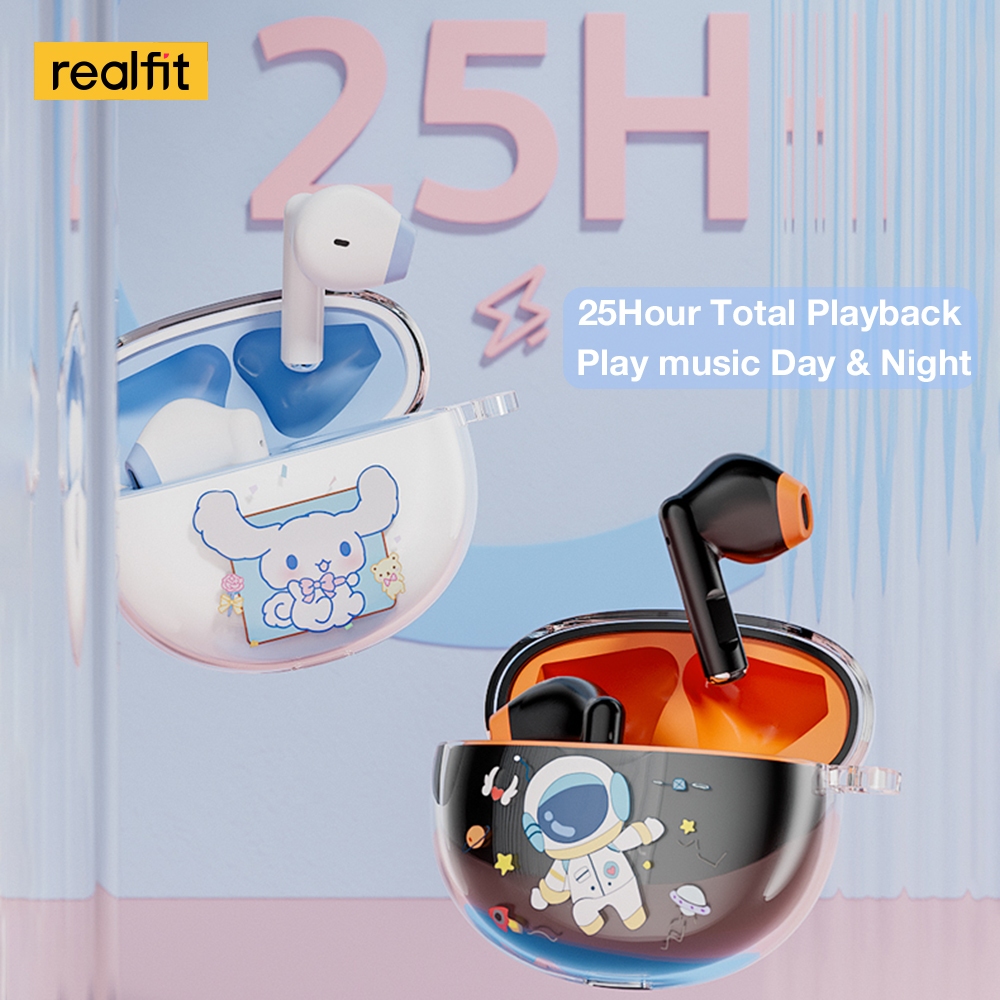 Realfit F2 Bluetooth Earphone Excellent Bass Wireless Earbuds with Mic Colorful Matching Headset 5H Long Playback