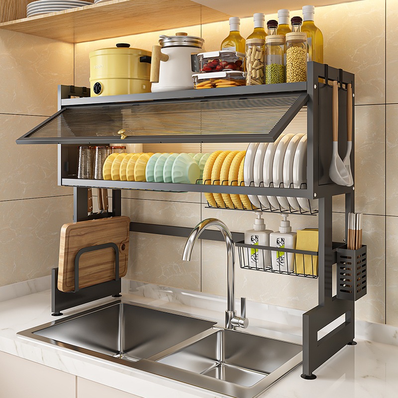 Cabinet Door Sink Rack Countertop Dish Storage Rack With Organizer Kitchen Multi-function Dishwasher Rack Dish Rack Drain Rack