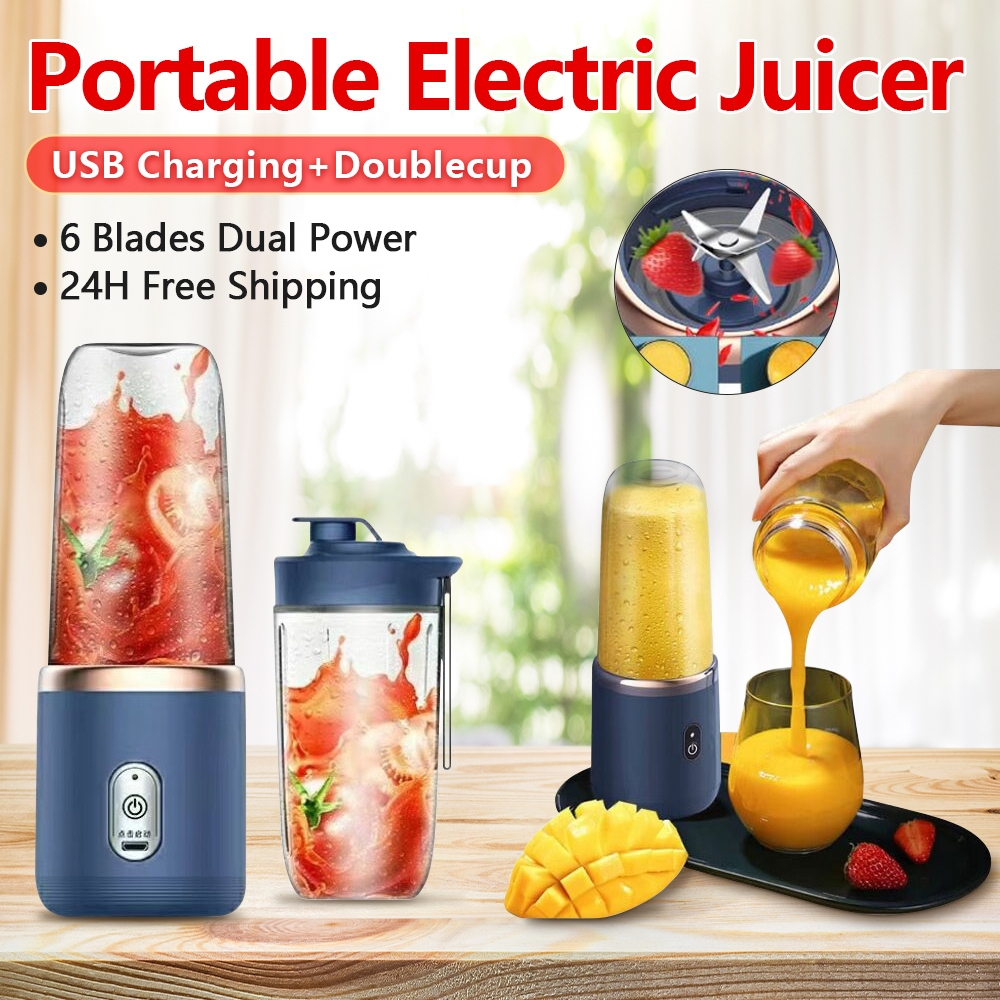 Portable Juice Blender Portable blender Juicing cup USB charging 6 blades Free juice cup Easy to carry outdoors