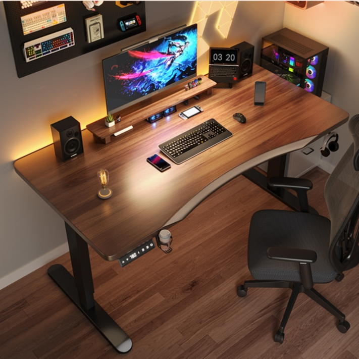 Ready StockGASMBUY Arc Electric Standing Desk Adjustable Height Computer Table with 2 Motor Gaming Table 2 Stage Automatic Lifting Table Desk Study Table Home Office Table