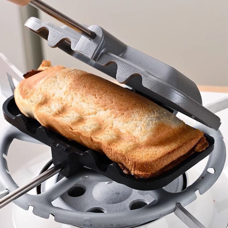 Breakfast Sandwich Maker - Hot Dog Toaster - Egg Panini Press Pan - Nonstick Sandwich Skillet with Removable Handle