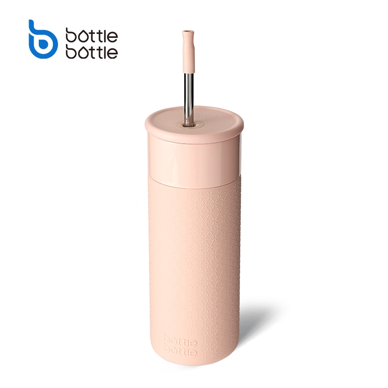BOTTLE BOTTLE 20oz Straw Tumbler Stainless Steel Water Bottle Anti-slip Silicone Wall For Home and Office