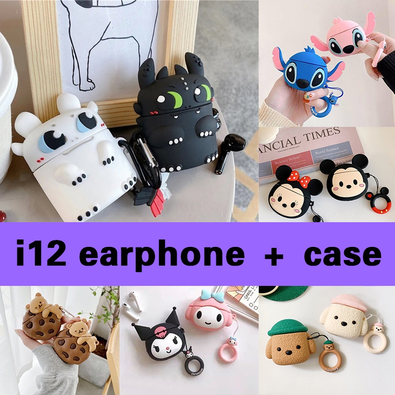 (COD) Cute 6 Color TWS i12 Wireless Earphone Bluetooth Earphones Inpods Headset HiFi Sports Earbuds Colorful