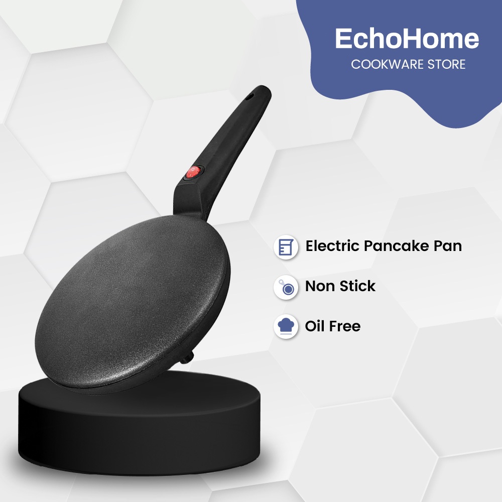 EchoHome Pancake Pan Non Stick Electric Pan Electric Pancake Crepe Maker Frying Pan Cooking Pan Popia Maker