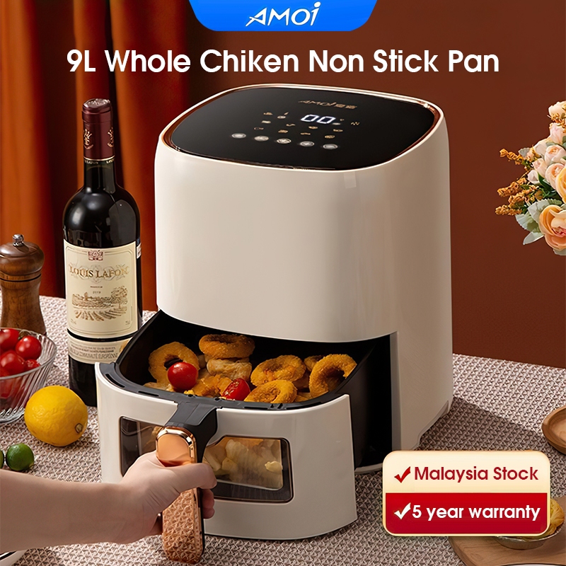 Air Fryer 9L Visible Window Automatic Oil Free Electric Household Fries Machine Electric Oven空氣炸鍋電烤箱健康油炸锅penapis udara