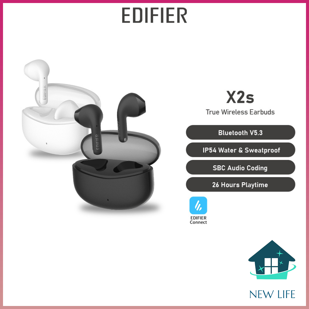 Edifier X2S True Wireless Bluetooth Earbuds l Edifier Connect App l Built In Mic l IP54 l Touch Control | Volume Control