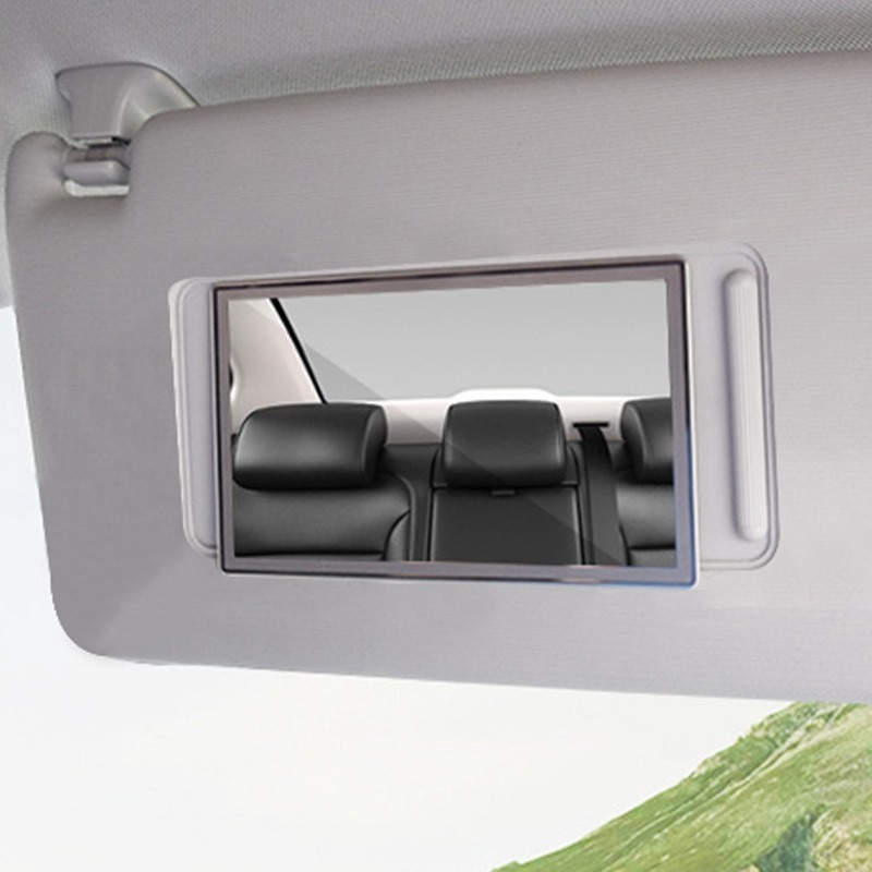 Car Interior Sunvisor Mirror Portable Car Makeup Sun-shading Cosmetic Mirror Auto Sun-Shading Visor HD Mirrors Vanity Mirror Universal Stainless Steel Adhesive Back