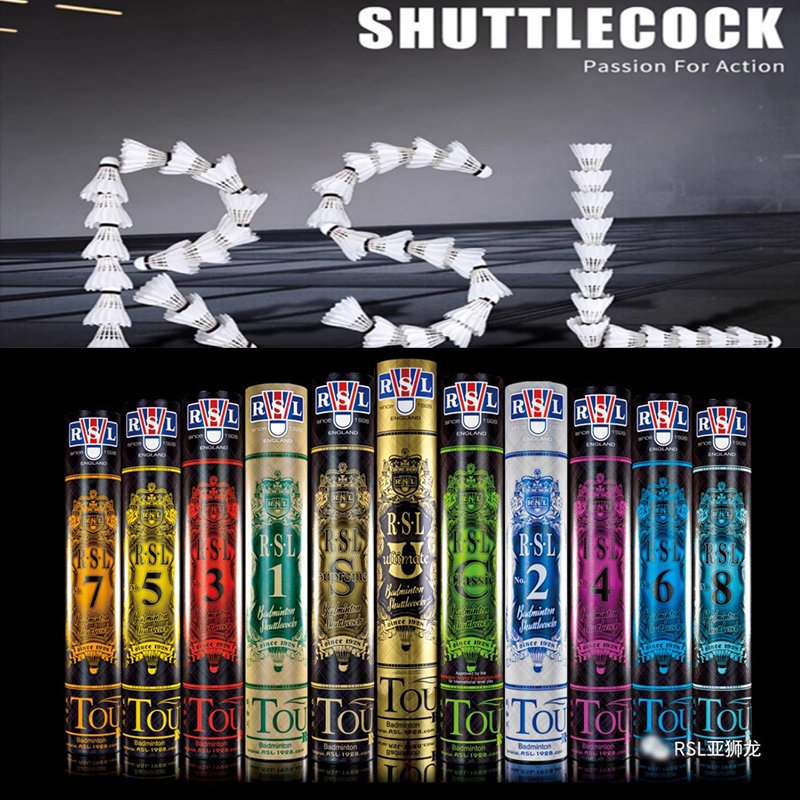 RSL Yashilong Premium Classic RSLC Class Badminton Preferred Goose Feather Game Ball RSL5 Outdoor Training Durable Game Ball 12pcs