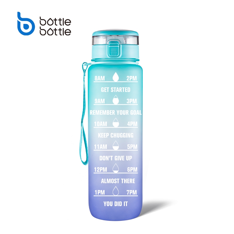 BOTTLE BOTTLE 32oz Motivational Water Bottle with Time Mark,Sports Water Bottle,Leak proof,Drink Water Bottle, Wide Mouth, Easy-carrying, for Gym Outdoor Sport