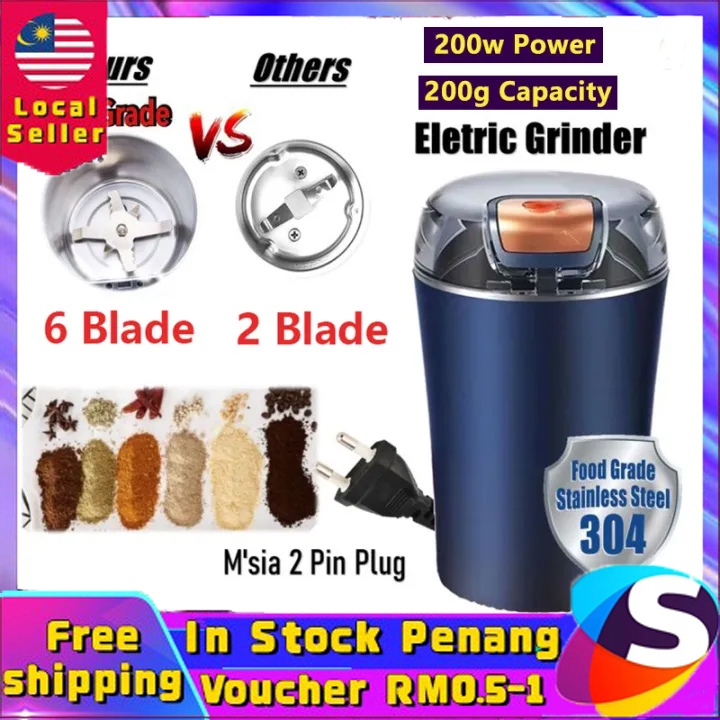 【Malaysia Spot Sale】Mini Electric Blender Mill Grinder Superfine Powder Grinding Machine Coffee Bran Nuts Spices Flour 粉碎机家用