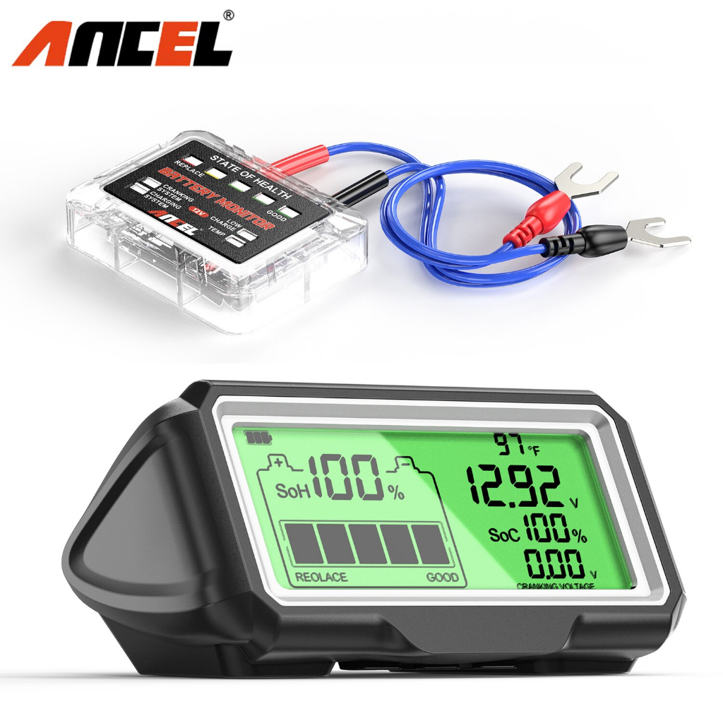 ANCEL BM200 PRO Wireless 12V Car Battery Tester Digital Car Battery Analyzer Battery Health Analyzer Car Battery Checker Battery Detector Automotive Battery Monitor Auto Battery Load Analyzer Alternator Tester Obd2 Scanner Car Diagnostic Tool