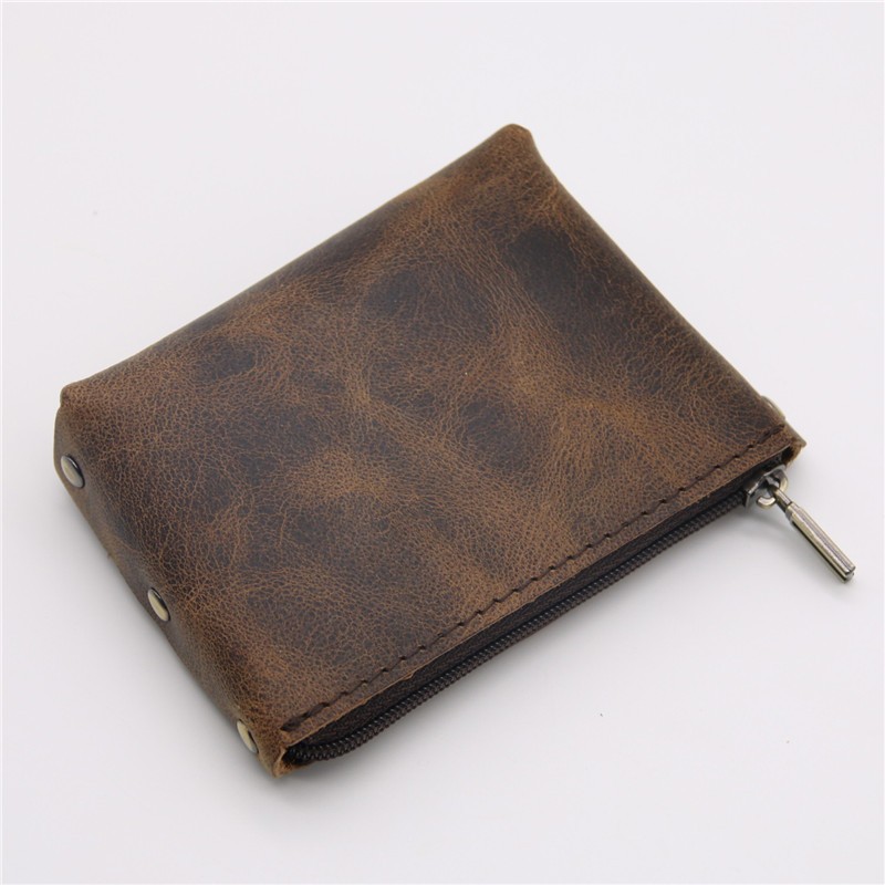 Mommy Shopping Coin Wallet Women and Men 100% Genuine Leather Key Bag Coin Card bag Zipper Close