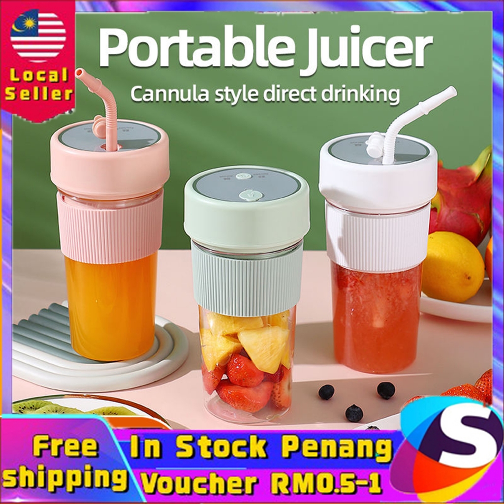 【Malaysia Spot Sale】Juice Extractor Mini Speed Blender 6 Blade Wireless Portable Electric Blender Fruit Juicer Shaker Cup Botle Mixer Rechargable Juice Blenders 奶昔 水果 榨汁机