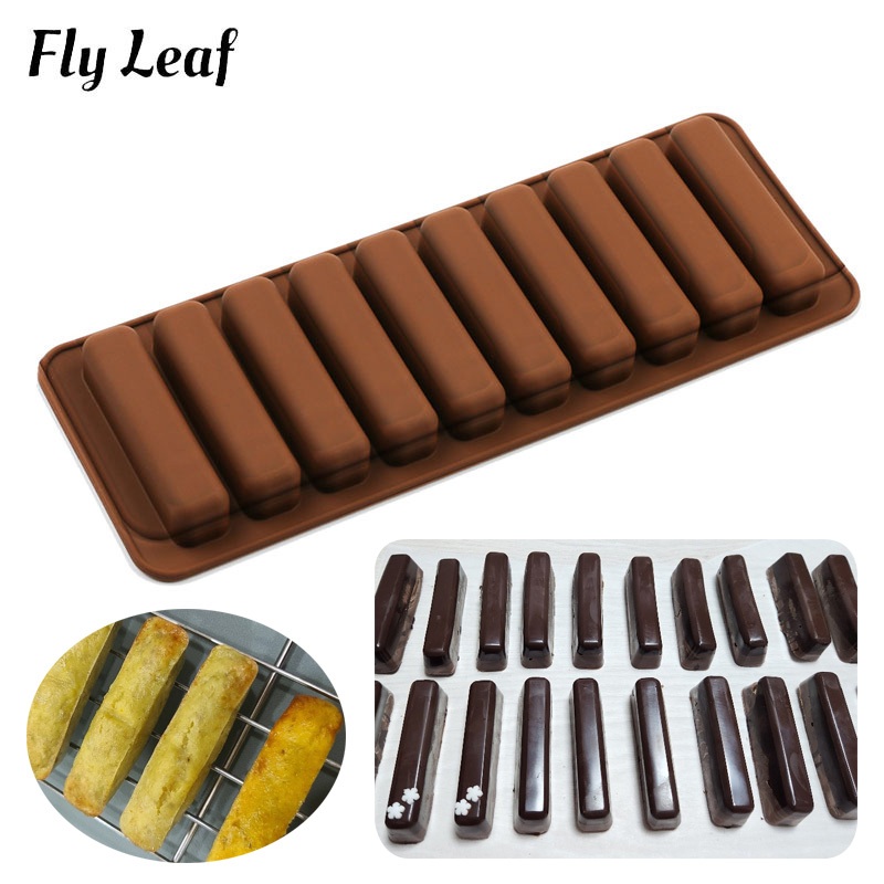 Fly Leaf DIY Finger Biscuit Mold Long Cookie Silicone Mould Chocolate Candy Pudding Molds Baking Tool Accessories