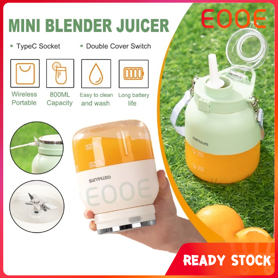 🥭Ready Stock🥭 OSTMARS Mini Blender Juicer Cup Shaker Blender Ice Crusher Ice Blended Machine 800ml 攪拌杯 果汁機 水果機 搅拌机 榨汁杯