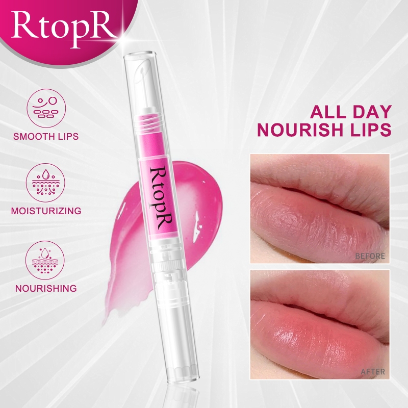 RtopR Cherry Blossom Lip Serum 24 Hours Nourishing Moisturizing Lip Waterproof Reduce Lip Fine Lines Lip Gloss Lip Care (3ml)