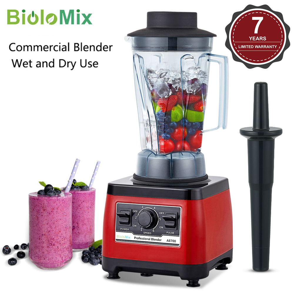 BioloMix Professional Bar Commercial Blender Heavy Duty Fruit Juice Ice Smoothie Blender Machine Wet Dry Food Grinder 3HP BPA Free Jar (2200W / 2L) 破壁機 攪拌機