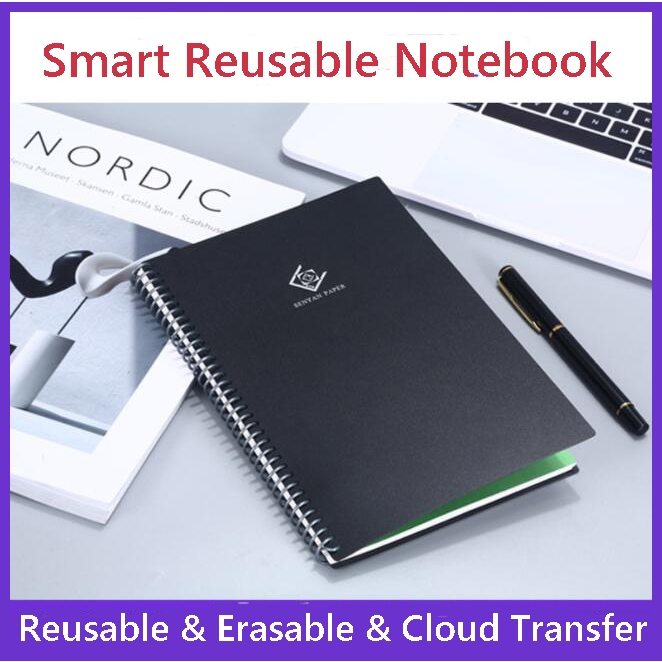 Smart Reusable Notebook - Reusable & Erasable Dot-Grid Eco-Friendly Notebook Waterproof Notebook with 1 Erasable Pen