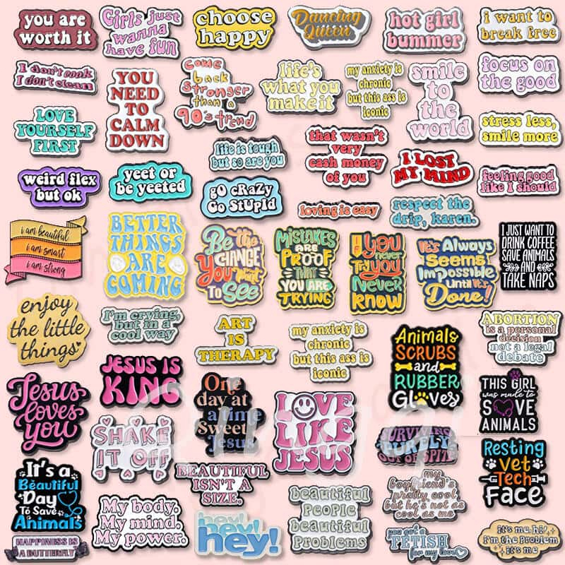 Life Quotes Enamel Pins Don't Worry Smile To World Inspirational Brooch Lapel Pin Badges Inspired Jewelry for Women Men Gifts