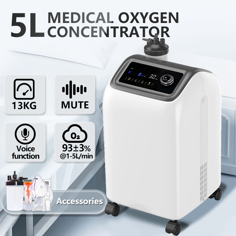 Medical 5L 93% ± High Concentration Oxygen Concentrator Household Oxygen Inhaler Elderly Pregnant Women Prepare Blood Oxygen Met