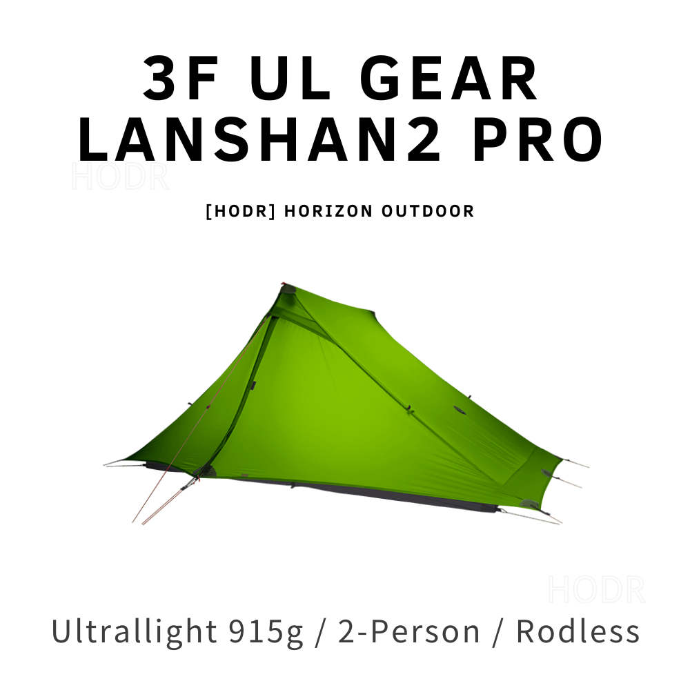 [HODR] 3F UL GEAR Lanshan 2Pro Khemah Dua Orang 2-Person Camping Tent Poleless Berat Ringan Ultra-Light 20D Double-Sided Silicon-Coated Fabric Outdoor Mountaineering Rodless Tent Pyramid Tent Lanshan2pro