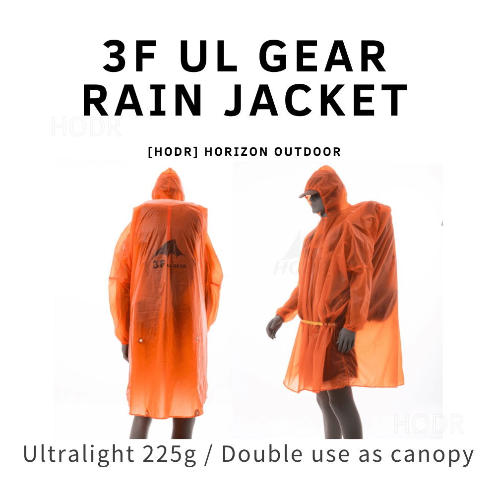 [HODR] 3f Ul Gear Pakaian Hujan Untuk Pendaki 15D Rain Jacket Sleeved For Trekking Outdoor Hiking Ultra-Light Lightweight Waterproof Hiking Rain Jacket Cycling Mountaineering Sunscreen Clothing Baju Hujan Reka Bentuk Tahan Air Bahan Pernafasan