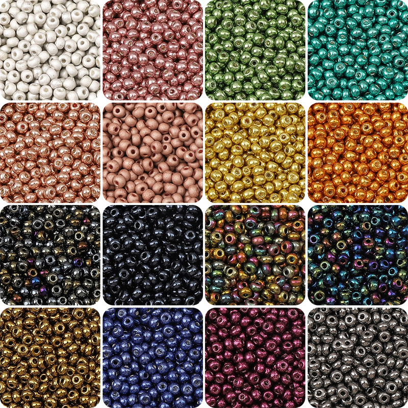 10g/Bag 2mm 3mm 4mm Metallic Mineral Color Seed Beads Charm Czech Glass Beads DIY Bracelet Necklace Earring Beads For Jewelry Making Accessories
