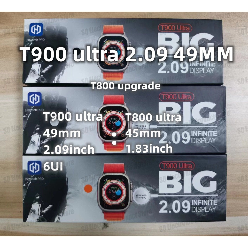 【Local shipment】T900 Super Smart Watch 1:1 Original Series 8 49mm Large 2.09 inch Women's Sports Smart Watch Waterproof Blood Pressure Blood Oxygen Detection PK T800 watch 8