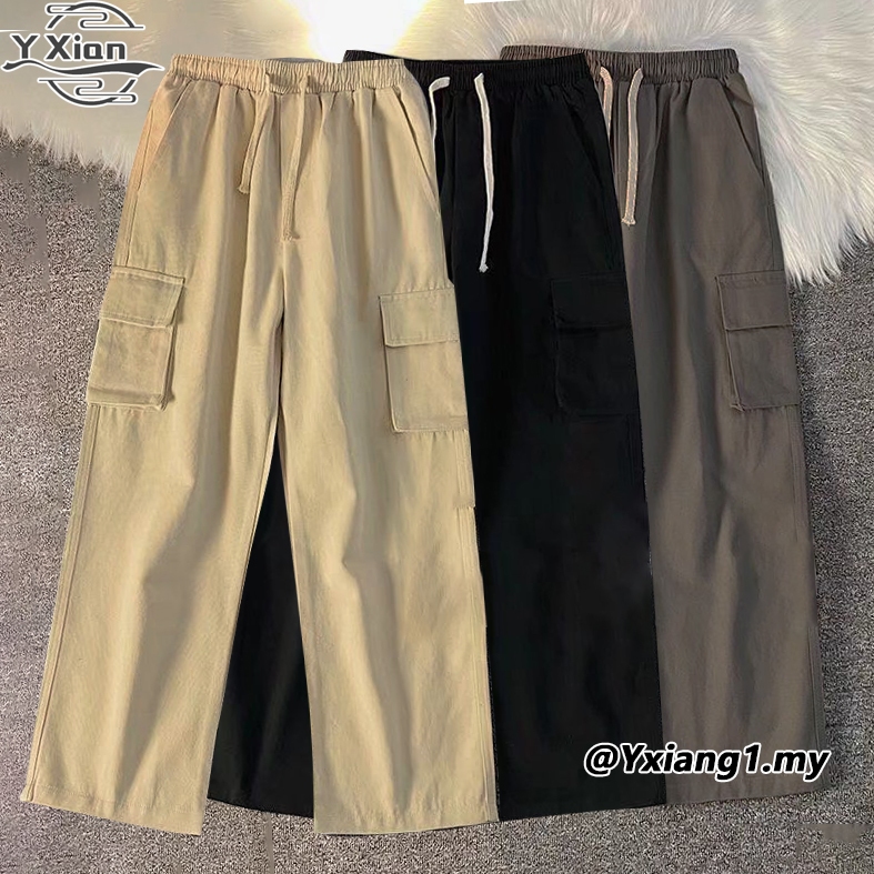 Ready Stock Black Cargo Pants Women Straight Cut Pants Women Korean Styel Seluar Cargo Perempuan Seluar Kargo Perempuan Plus Size Seluar Perempuan Kargo Pants Women