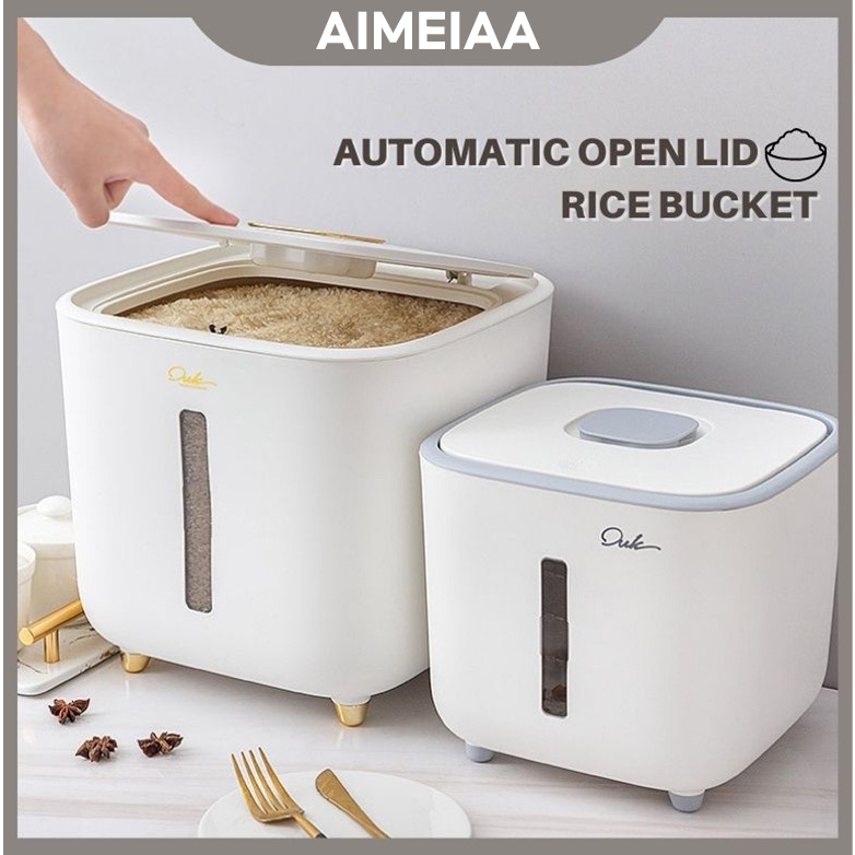 ❤️24hRice Storage Box Grain Container Household Cereal Rice Bucket Insect and Moisture Proof Sealed Kitchen Organizer