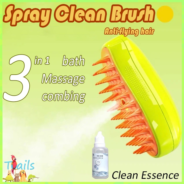 3in1 Steamy Cat Brush Cat Hair Cleaning Brush Spray Brush .. Hair