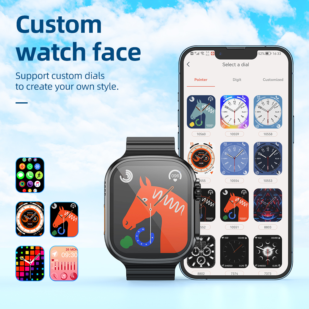 2023 New S8 Ultra Smart Watch Blood Suga Waterproof Ultra Series 8 sports watch Bluetooth call fitness health monitoring