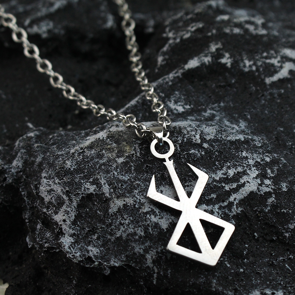 Berserk Necklace Guts Sword Logo Pendants Choker The Mad Warrior Of Norse Viking Mythology Men Chain Necklaces Xams Gift