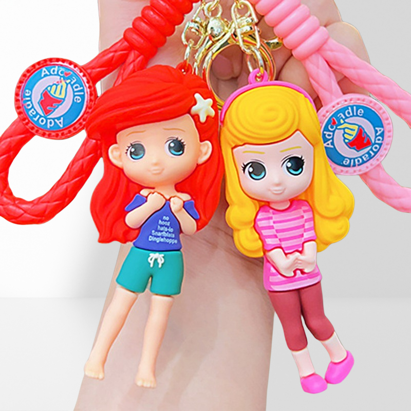 Cute Princess Series Snow White 3D Doll Car Keychain Pendant Ornament Cartoon Keychain Key Ring Cartoon Keychain Keyfob Portable Party Key chain 钥匙扣Keyring Cartoon animation Party gifts Keyfob Portable BABY CIT Cartoon Silicone Keychain/ Fashion Keychain