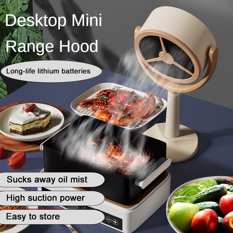 【Ready Stock】Desktop range hoods small desktop mini large suction adsorption oil smoke extraction cross-border new creative gift桌面吸油烟机小型台式迷你大吸力