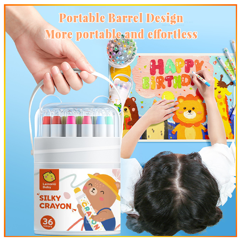 Silky Crayon Non-toxic Washable Crayon Set for Toddlers silky crayon with book