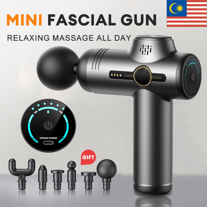 【24H shipment】6 Massage Heads USB Mini Muscle Massage Gun Compact and Silent Portable Muscle Relaxation Vibration Massage Fitness Device 按摩機