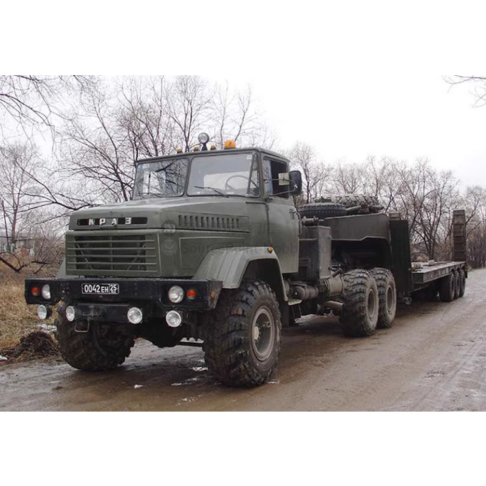 New Car Model 1/43 Soviet Kraz Tractor KRAZ-6446 Ukrainian Armed Forces Trailer Model JGRN086 Collection Toy Gift