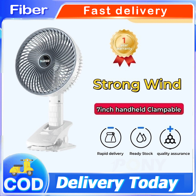 【ready stock】Clip Fan Mini Fan Rechargeable Small USB Table Fan Strong Wind Cooling Fan For Baby Stroller Desktop Fan For student Portable Fan Table Fan Desktop Fan Handheld fan Clip fan Hanging fan Rechargeable Strong Wind 360° adjustable